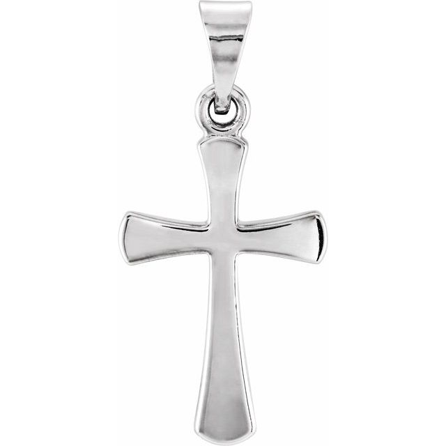 14k White Cross Pendant