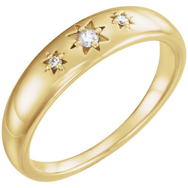 14k Yellow .05 Ctw Natural Diamond Star Ring