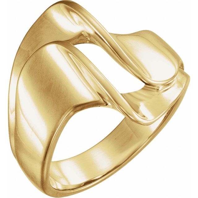 14k Yellow 18 Mm Freeform Ring