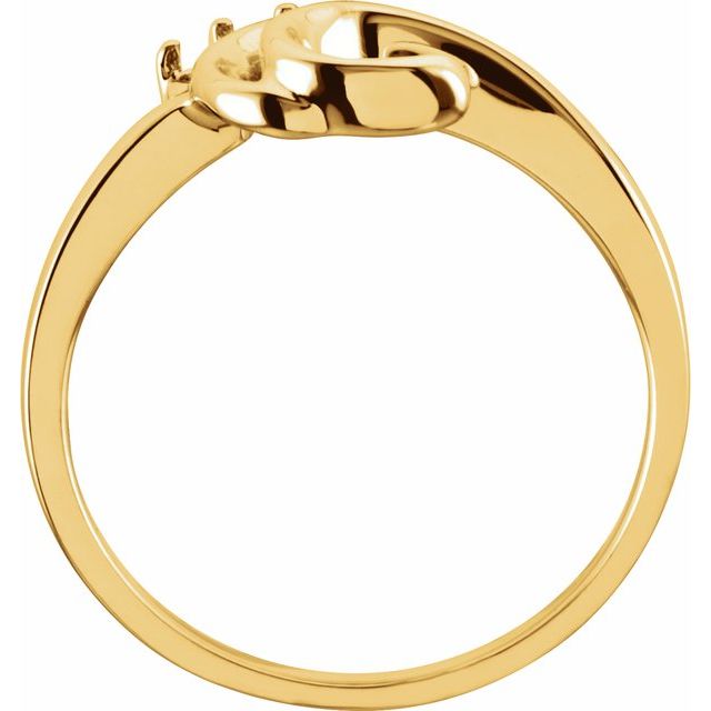 14K Yellow 1/8 CTW Natural Diamond Wrap-Style Enhancer Ring