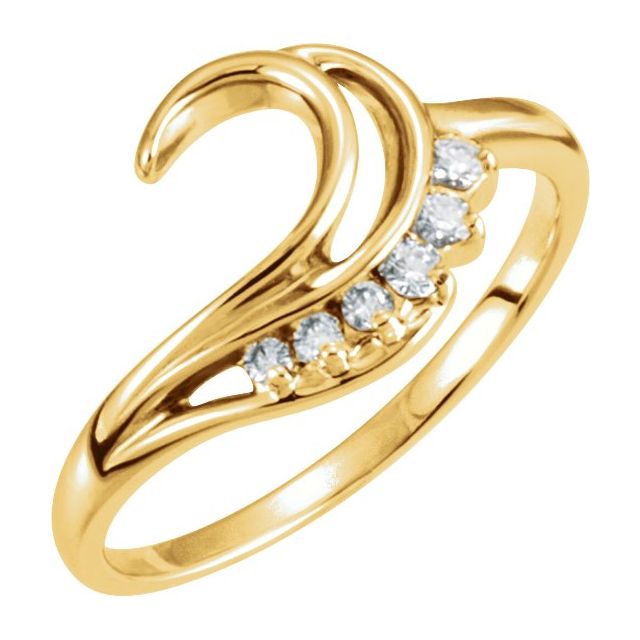 14K Yellow 1/8 CTW Natural Diamond Wrap-Style Enhancer Ring