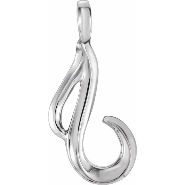 14k White Freeform Pendant