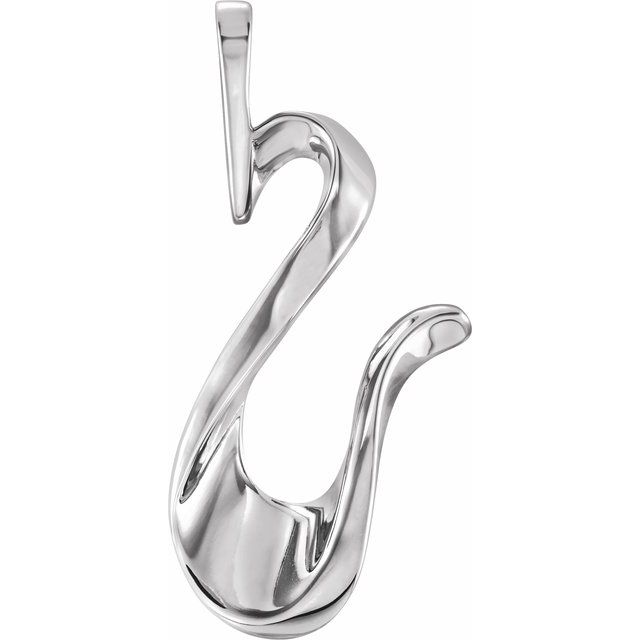 14K White Freeform Pendant