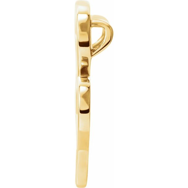 14k Yellow Double Heart Slide Pendant