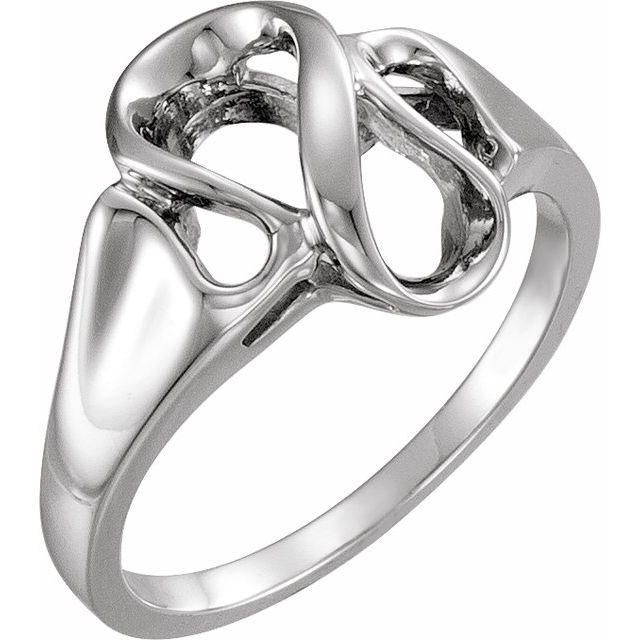 14K White Freeform Ring