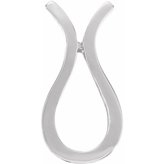 14k White 20.7x10 Mm Freeform Pendant