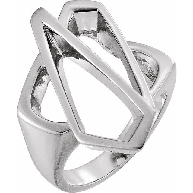 14K White Freeform Ring