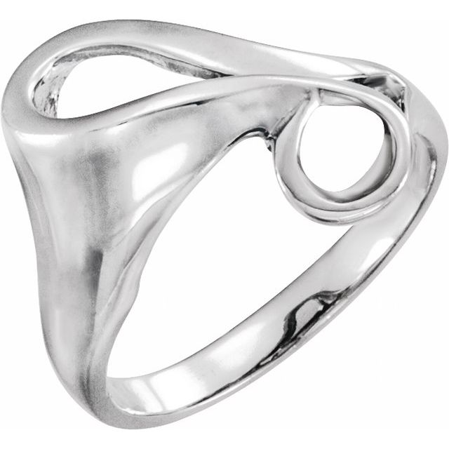 14K White Freeform Ring