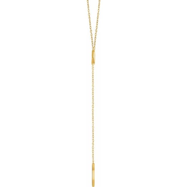 14k Yellow Circle & Bar 16-18'  Y Necklace