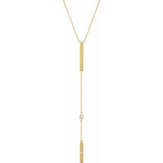 14k Yellow .06 Ctw Natural Diamond Bar 16-18' Necklace