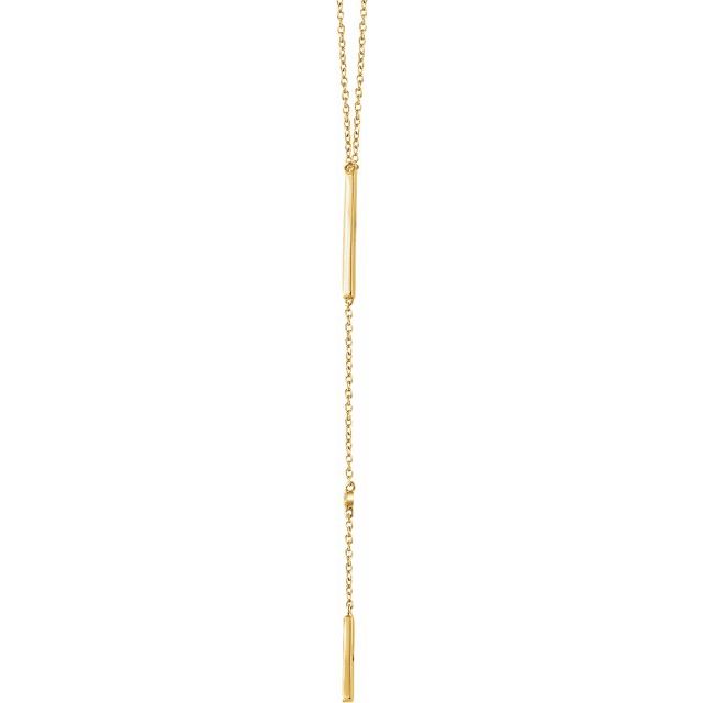 14k Yellow .06 Ctw Natural Diamond Bar 16-18' Necklace