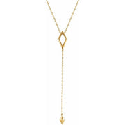 14k Yellow Geometric 16-18'  Y Necklace