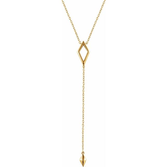 14k Yellow Geometric 16-18'  Y Necklace