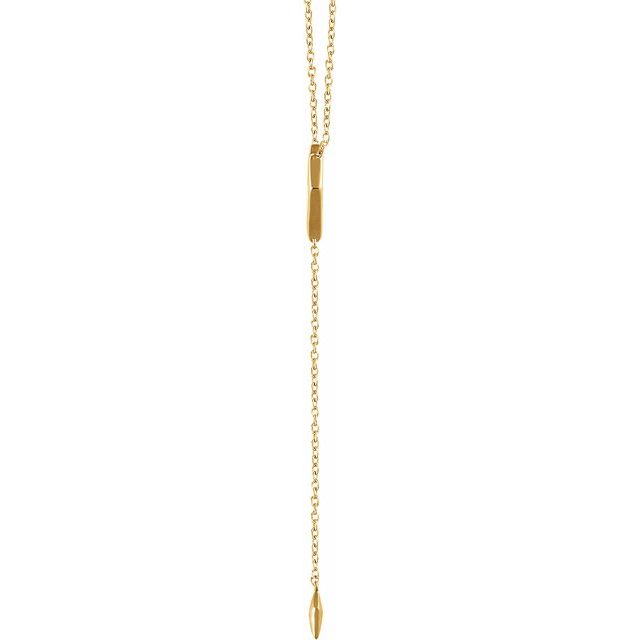 14k Yellow Geometric 16-18'  Y Necklace