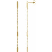 14k Yellow Bar Chain Earrings