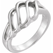 14K White Freeform Ring