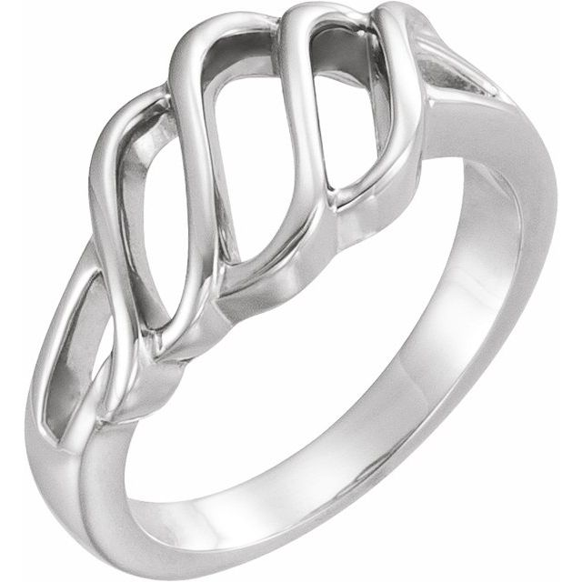 14K White Freeform Ring