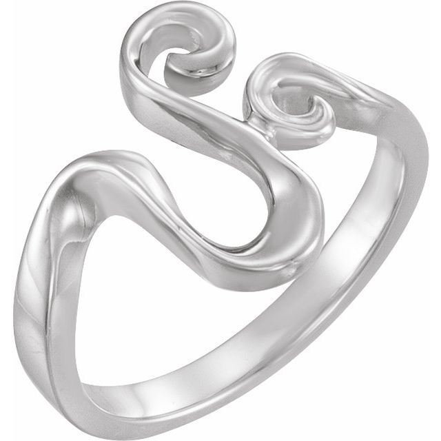 14K White Freeform Ring