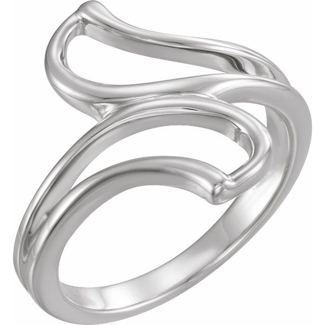 14K White Freeform Ring