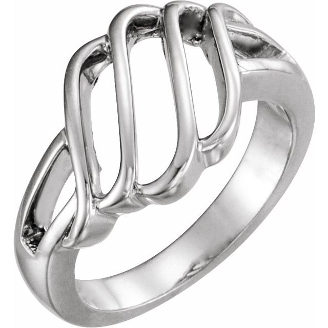 14K White Freeform Ring