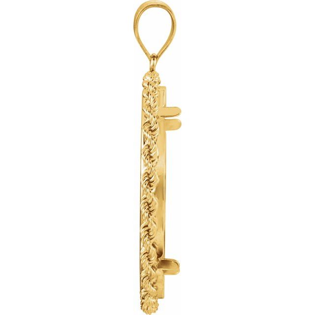 14K Yellow Coin Frame Bezel Pendant Mounting for 30x2.7 mm Coin