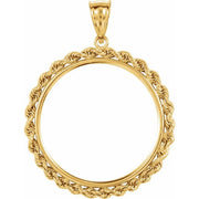 14K Yellow Coin Frame Bezel Pendant Mounting for 27x2 mm Coin