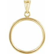 14K Yellow Coin Frame Bezel Pendant Mounting for 17.9x1.2 mm Coin