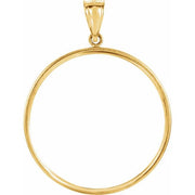 14K Yellow Coin Frame Bezel Pendant Mounting for 32.7x2.7 mm Coin