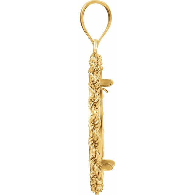 14K Yellow Coin Frame Bezel Pendant Mounting for 22x1.8 mm Coin
