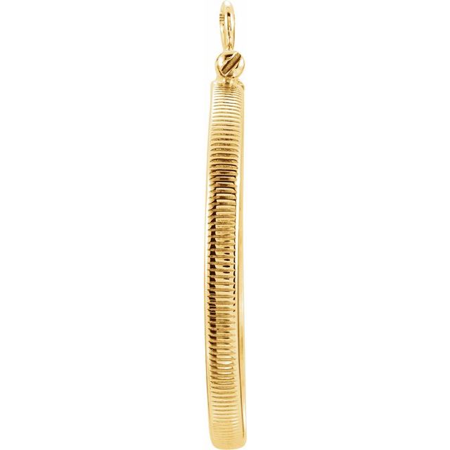 14k Yellow Coin Frame Bezel Dangle For 27.4x2 Mm Coin