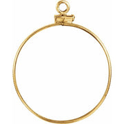 14k Yellow Coin Frame Bezel Dangle For 27.4x2 Mm Coin