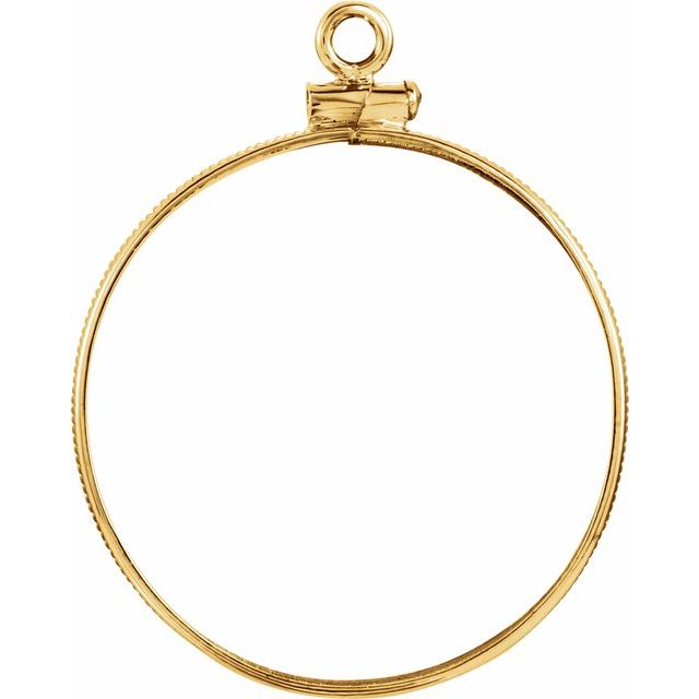14k Yellow Coin Frame Bezel Dangle For 27.4x2 Mm Coin