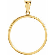 14K Yellow Coin Frame Bezel Pendant Mounting for 27x2.2 mm Coin