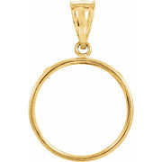 14K Yellow Coin Frame Bezel Pendant Mounting for 19x1.1 mm Coin