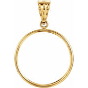 14k Yellow Coin Frame Bezel Pendant Mounting For 21.5x1.5 Mm Coin