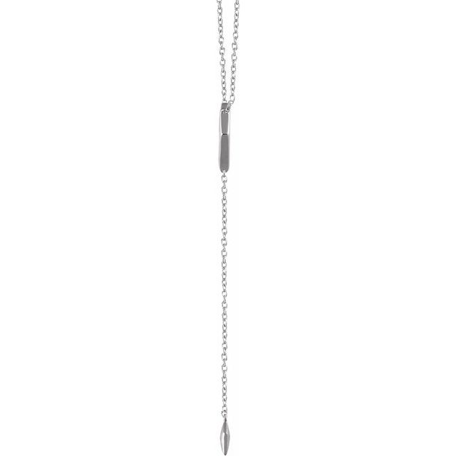 14k White Geometric 16-18'  Y Necklace