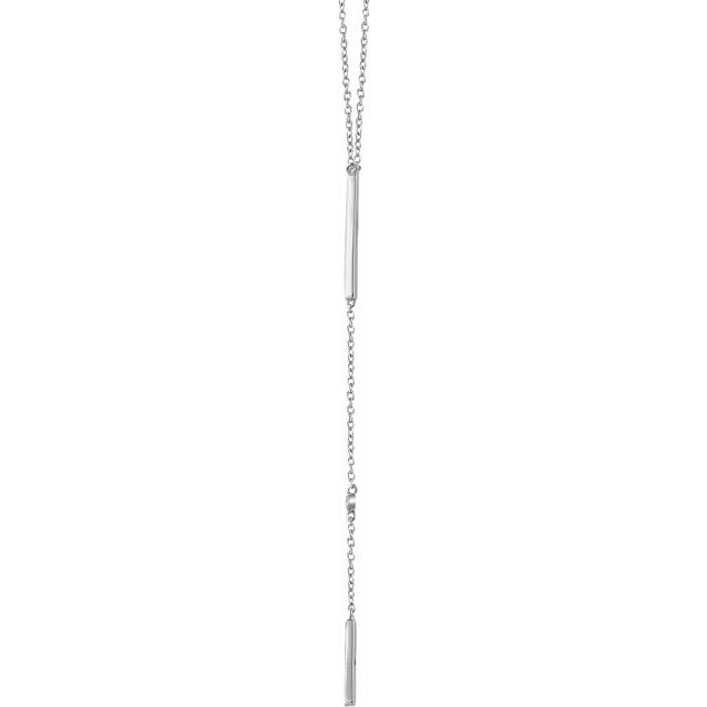 14k White .06 Ctw Natural Diamond Bar 16-18' Necklace