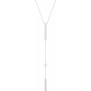 14k White .06 Ctw Natural Diamond Bar 16-18' Necklace