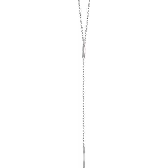 14k White Circle & Bar 16-18'  Y Necklace