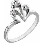 14K White Freeform Ring
