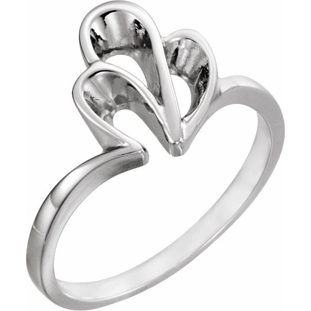 14K White Freeform Ring