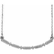 Sterling Silver Beaded Bar 16-18' Necklace