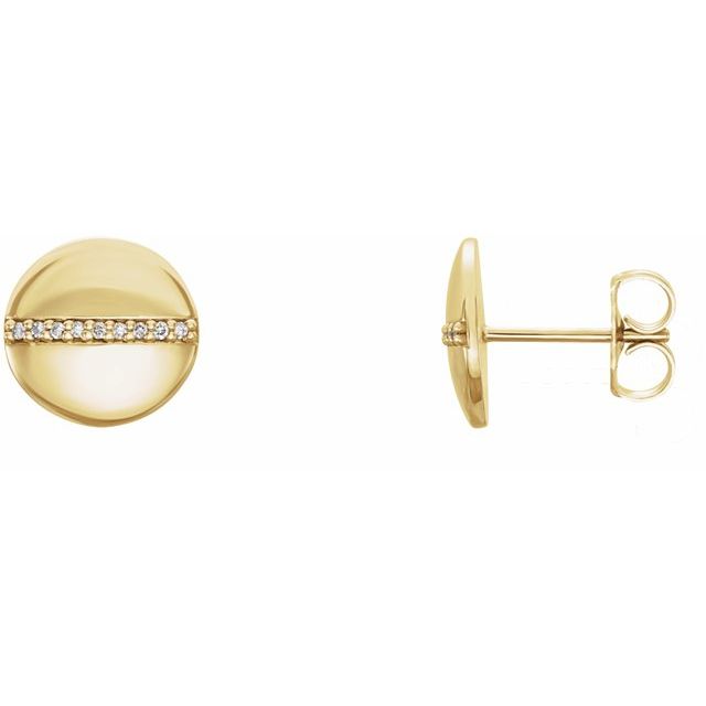 14k Yellow .04 Ctw Natural Diamond Circle Earrings