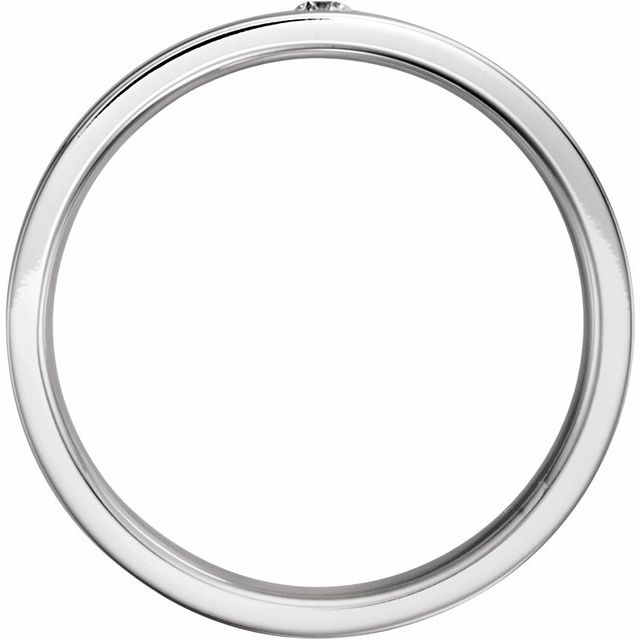 14k White .06 Ctw Natural Diamond Flat Band Size 11