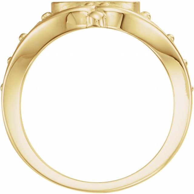 14k Yellow 10x8 Mm Oval Signet Ring