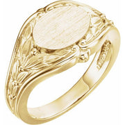 14k Yellow 10x8 Mm Oval Signet Ring