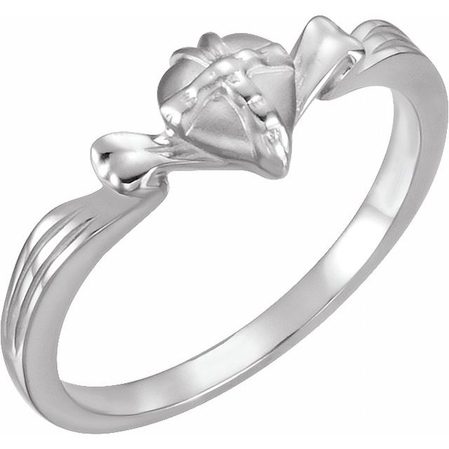 14K White Wrapped Heart Chastity Ring