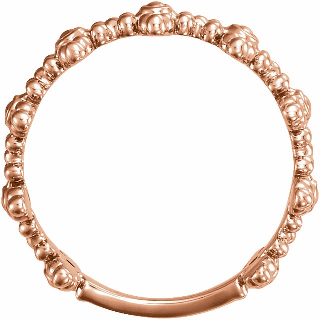 14k Rose Beaded Cross Ring