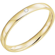 14k Yellow .015 Ct Natural Diamond Gypsy-set Comfort-fit Band Size 5.5