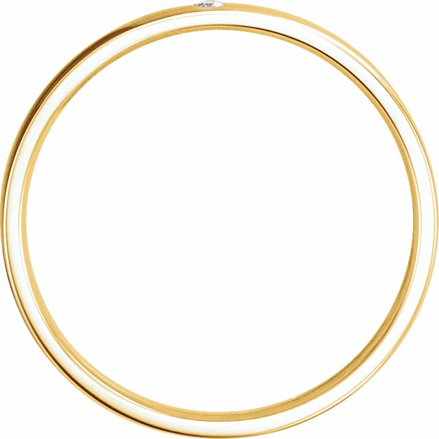 14k Yellow .015 Ct Natural Diamond Gypsy-set Comfort-fit Band Size 5.5